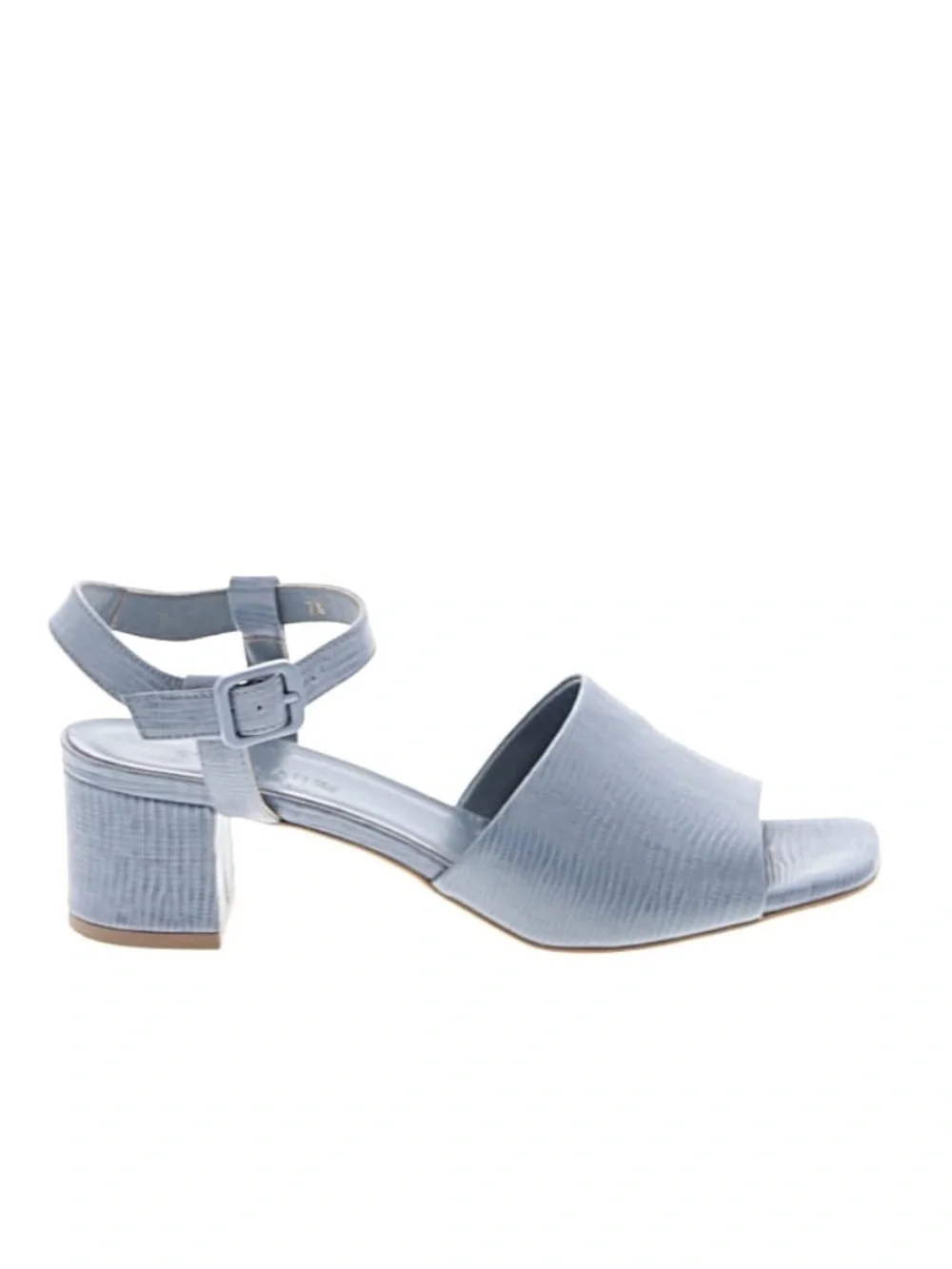 everlane blue lizard block heel sandals made in italy